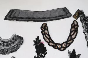 LOT #79 bundle job lot of black lace trims and applique