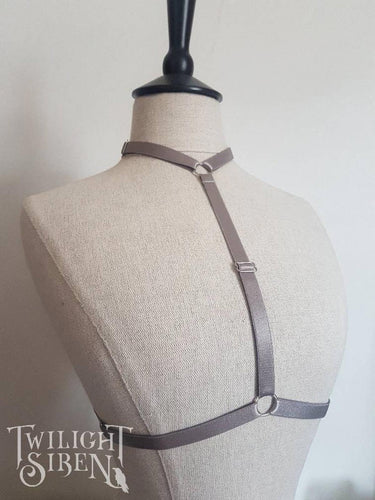 SARAH CHOKER BODY HARNESS SILVER GREY