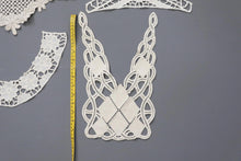 bundle x 4 job lot cream lace neckline collar back trim insert - craft sewing clearout,