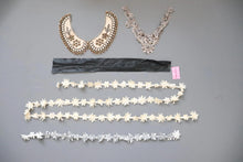 LOT #96 - bundle of faux leather trim, collar, applique