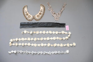 LOT #96 - bundle of faux leather trim, collar, applique
