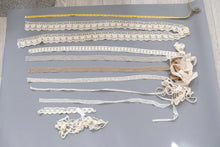 bundle lace trim  job lot  Cream / white/ ivory, applique insert - craft sewing clearout,