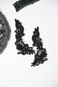 bundle job lot  Black mix of lace neckline collar craft sewing clearout,