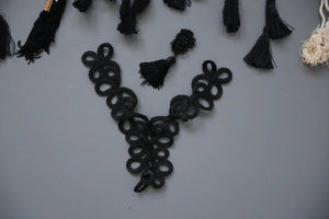 LOT #94 big bundle job lot black and cream tassle and braid