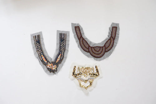 LOT #43 beaded mesh neckline bundle x 3 job lot
