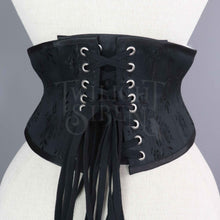 BLACK COTTON FLAT CORSET LACING - TIPPED WITH METAL AGLETS