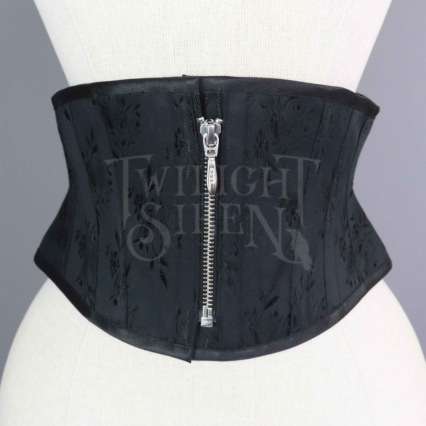 ELIZA TULIP COUTIL ZIP FRONT CORSET BELT