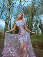 23 INCH WAIST LITA DUSKY ROSE PINK SILK CORSET - PHOTOSHOOT SAMPLE