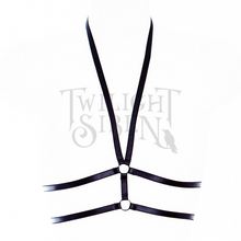 FREYA luxury elastic strap body harness bralet lingerie black by Twilight Siren