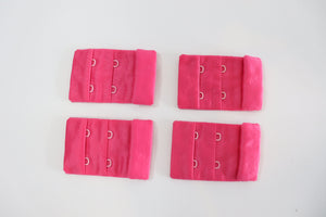 Fuchsia pink bra hook and eye tab 3.8cm - pack of 4