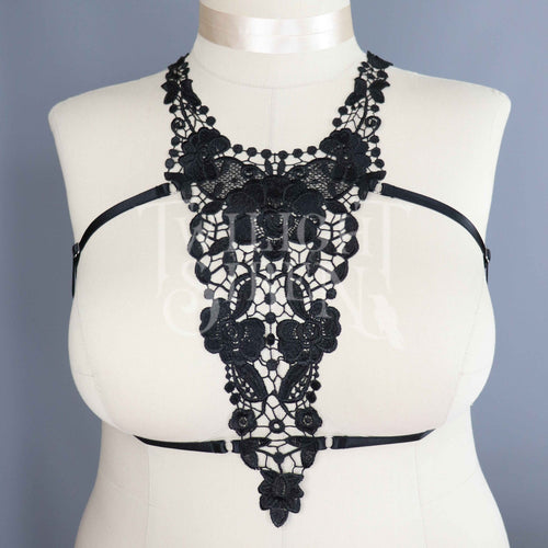 HAZE LACE BODY HARNESS BRALET - SIZE UK 16-18 // US 12-14