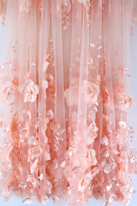 40 INCH WAIST // SIZE 22 PEACH FLORAL TULLE SKIRT