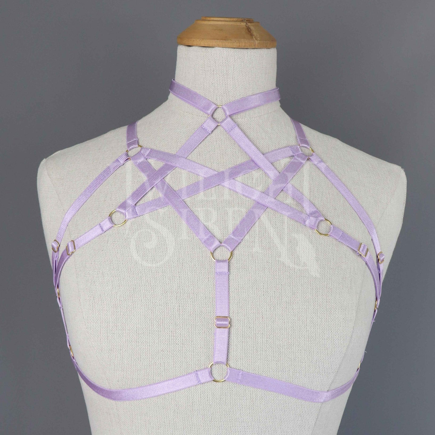 HEXAGRAM BODY HARNESS BRALET LILAC - DEVELOPMENT SAMPLE - SIZE SMALL UK 8-10 // US 4-6