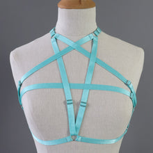 PENTAGRAM BODY HARNESS BRALET TURQUOISE BLUE UK 8-10 (FITS 28-35" UNDERBUST