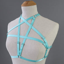 PENTAGRAM BODY HARNESS BRALET TURQUOISE BLUE UK 8-10 (FITS 28-35" UNDERBUST