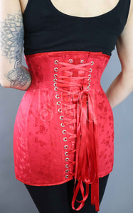 C1940S INSPIRED ROSEBUD  COUTIL CORSET GIRDLE