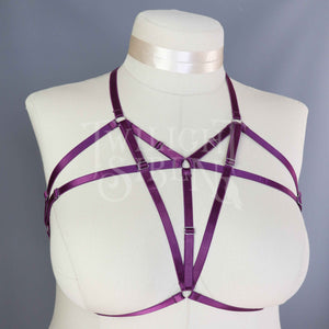 PURPLE TALIA BODY HARNESS BRALET - DEVELOPMENT SAMPLE - SIZE XLARGE  SIZE UK 20-22 // US 16-18