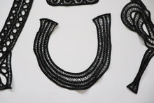 LOT #81 bundle job lot of black satin ribbon neckline trims cornelli pattern