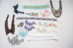 LOT #86 big bundle job lot embellished trims and lace appliques