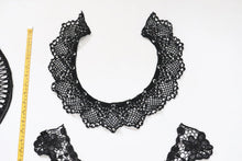 bundle x 5 job lot Black mix of lace neckline collar trim, applique insert - craft sewing clearout