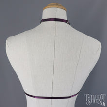 SARAH CHOKER BODY HARNESS AUBERGINE PURPLE ~ SIZE - MEDIUM // UK 12-18 (SECONDS)
