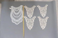 bundle x 5 job lot Cream / ivory lace neckline collar trim, applique insert - craft sewing clearout
