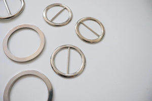 LOT #108 - silver metal chunky adjusters, bag making accessory