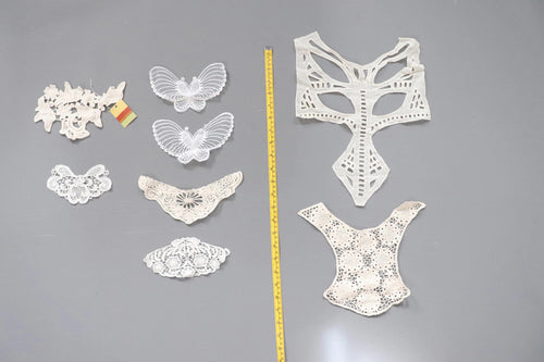 LOT #51 bundle x 8 job lot Cream / white/ ivory lace neckline collar back trim, applique