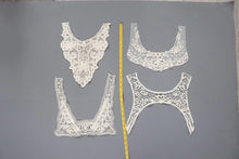 bundle x 4 job lot- Cream / natural lace neckline collar back trim insert - craft sewing clearout,