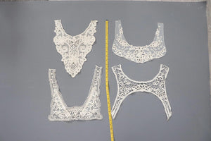 bundle x 4 job lot- Cream / natural lace neckline collar back trim insert - craft sewing clearout,