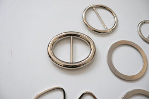 LOT #108 - silver metal chunky adjusters, bag making accessory