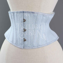 20.5 INCH WAIST ELIZA POWDER BLUE SPOT COUTIL CORSET BELT