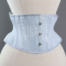 20.5 INCH WAIST ELIZA POWDER BLUE SPOT COUTIL CORSET BELT