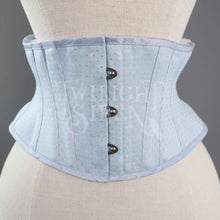 20.5 INCH WAIST ELIZA POWDER BLUE SPOT COUTIL CORSET BELT