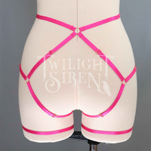 HIGH WAIST BODY HARNESS OUVERT BRIEF BRIGHT PINK - DEVELOPMENT SAMPLE - SIZE SMALL UK 8-10 // US 4-6