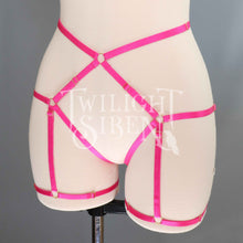 HIGH WAIST BODY HARNESS OUVERT BRIEF BRIGHT PINK - DEVELOPMENT SAMPLE - SIZE SMALL UK 8-10 // US 4-6