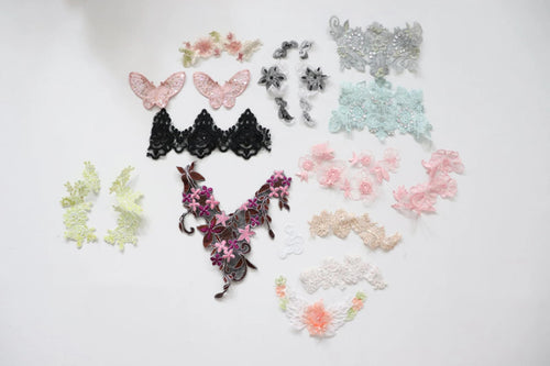 LOT #83 bundle job lot of embellished trims and beaded applique
