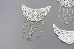 bundle x 8 job lot Cream/ white lace neckline collar trim, applique insert - craft sewing clearout,