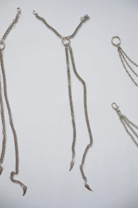 LOT #110 silver chains, bag charm diy, craft clear out