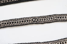 LOT #34 bundle braid trim job lot  black with chain and bugle beading