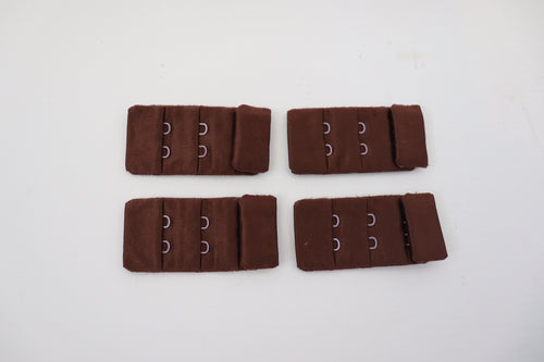 chocolate brown bra hook and eye tab 3cm - pack of 4