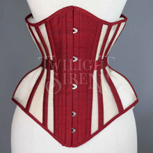 21 INCH RED AND BEIGE MESH UNDERBUST CORSET - PHOTOSHOOT SAMPLE