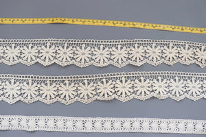 bundle lace trim  job lot  Cream / white/ ivory, applique insert - craft sewing clearout,