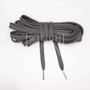 DARK GREY POLYESTER CORSET LACING - TIPPED WITH METAL AGLETS