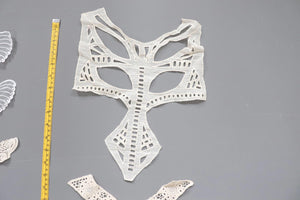 LOT #51 bundle x 8 job lot Cream / white/ ivory lace neckline collar back trim, applique