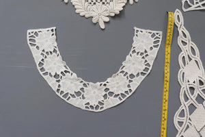 bundle x 4 job lot cream lace neckline collar back trim insert - craft sewing clearout,