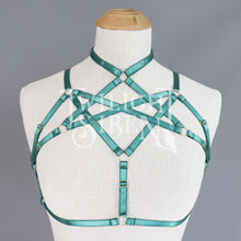 HEXAGRAM BODY HARNESS BRALET EMERAL GREEN - DEVELOPMENT SAMPLE - SIZE SMALL UK 8-10 // US 4-6