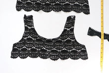 bundle x 5 job lot Black mix of lace neckline collar trim, applique insert - craft sewing clearout,