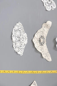 LOT #51 bundle x 8 job lot Cream / white/ ivory lace neckline collar back trim, applique