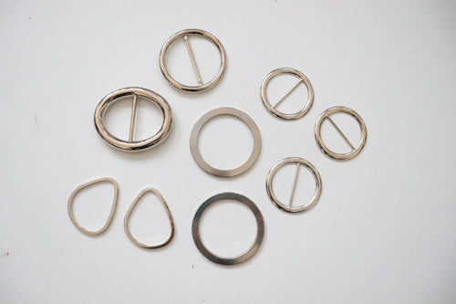 LOT #108 - silver metal chunky adjusters, bag making accessory